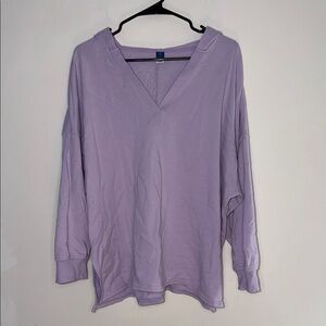 Old Navy Light Purple V-Neck Hoodie